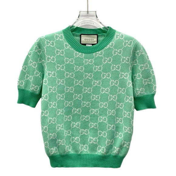 Gucci Green Short Sleeve Sweater - Picture 1 of 6